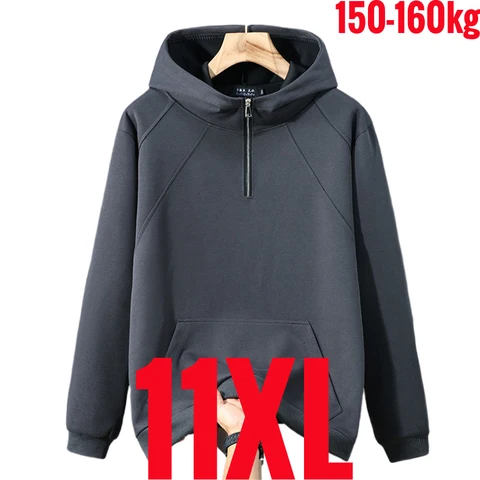 MAINKUL Мужские толстовки с капюшоном из хлопка и полиэстера 6XL