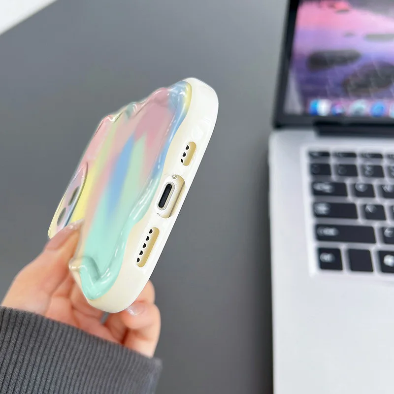 Цветной чехол с волнистыми краями для Xiaomi Redmi Note 12 11 10 9 Pro 12S 11S 10S 10C 12C 13C 9T 9A 9C Poco X3 X5