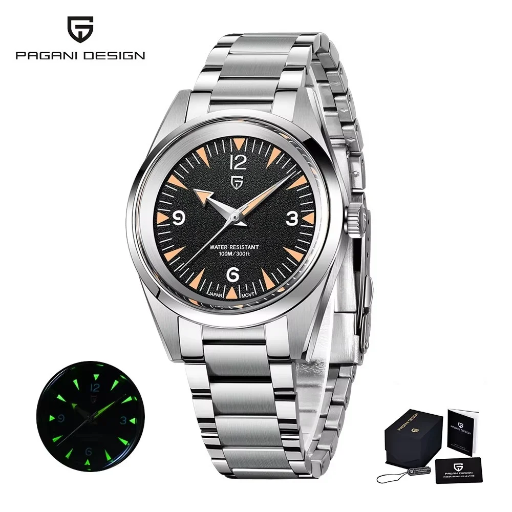 PAGANI DESIGN 2024 Новые роскошные модные кварцевые часы 38 мм PD1793 VK31 Механизм с