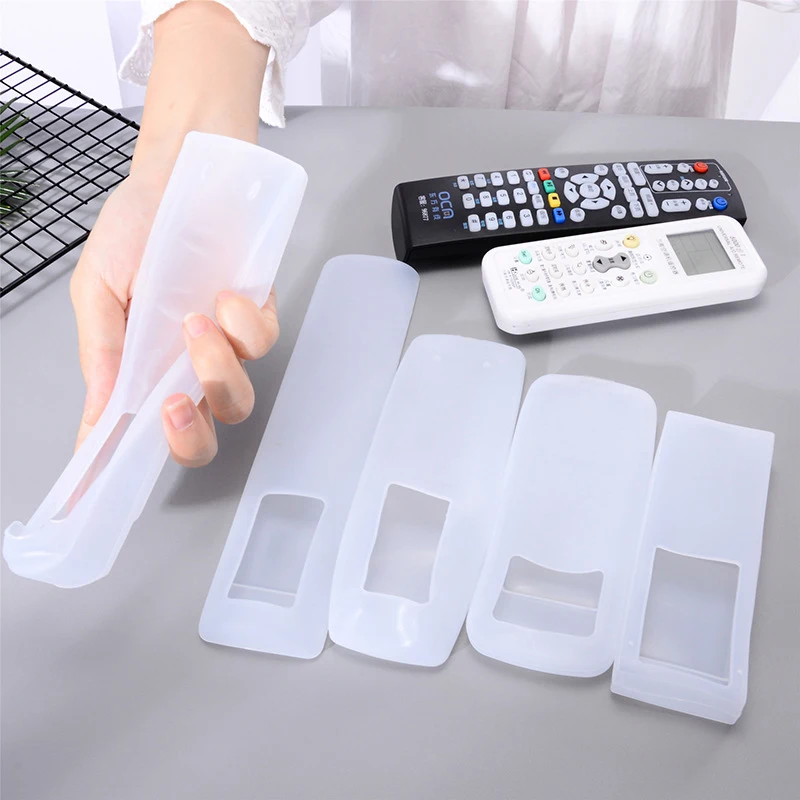 

4-Styles Dust Protect Storage Bag Portable Silicone Air Condition Control Case TV Remote Control Cover Transparent Case