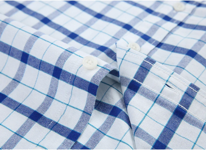 100 Cotton Long Sleeve Shirt for Men Plaid & Stripe Shirt Mens Oxford Casual Fashion Clothing Trends Button Down Korean Clothes