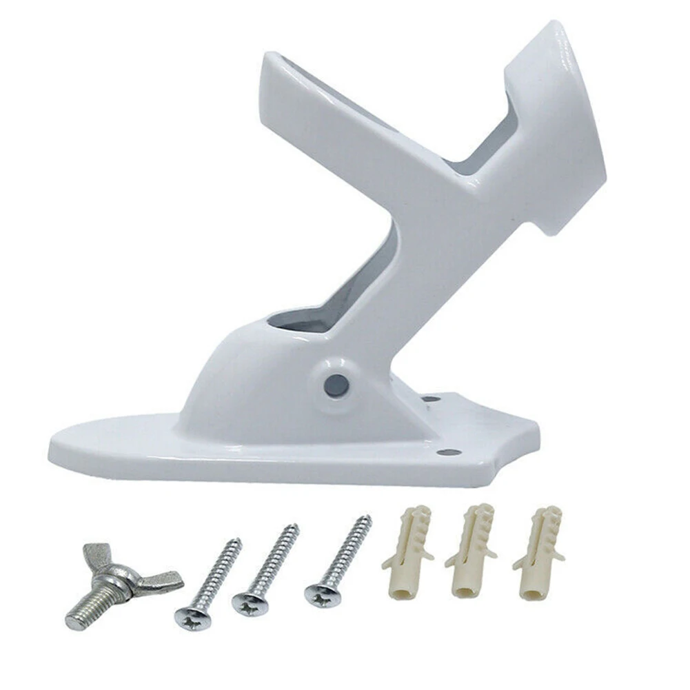 

Flag Holder Aluminum Alloy Bracket Wall Mounted 2 Position 45 Degree Flagpole Holder Easy To Install