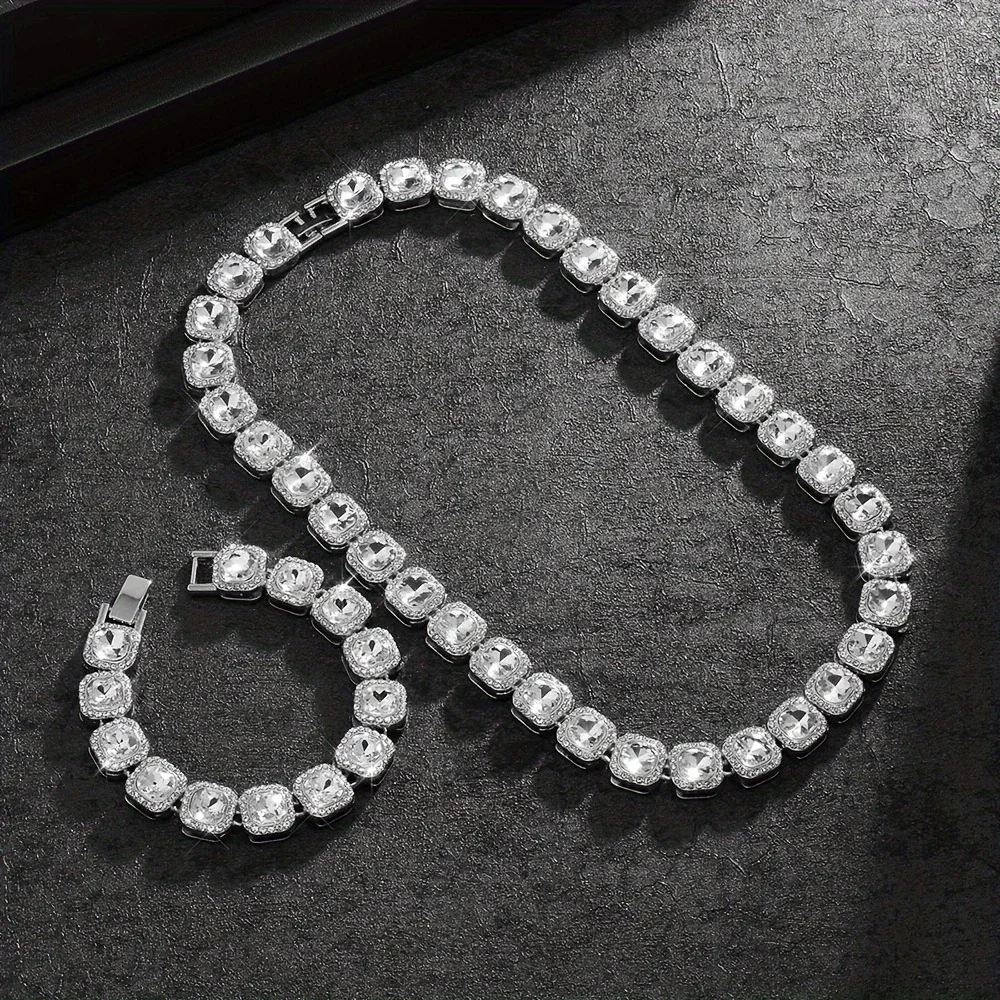 12 мм сверкающий квадратный браслет со стразами модный браслет-цепочка с сахарным