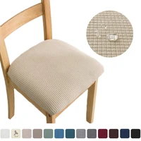 waterproof removable dining chair seat cover jacquard stretch chair seat cushion slipcover for dining room kitchen banquet