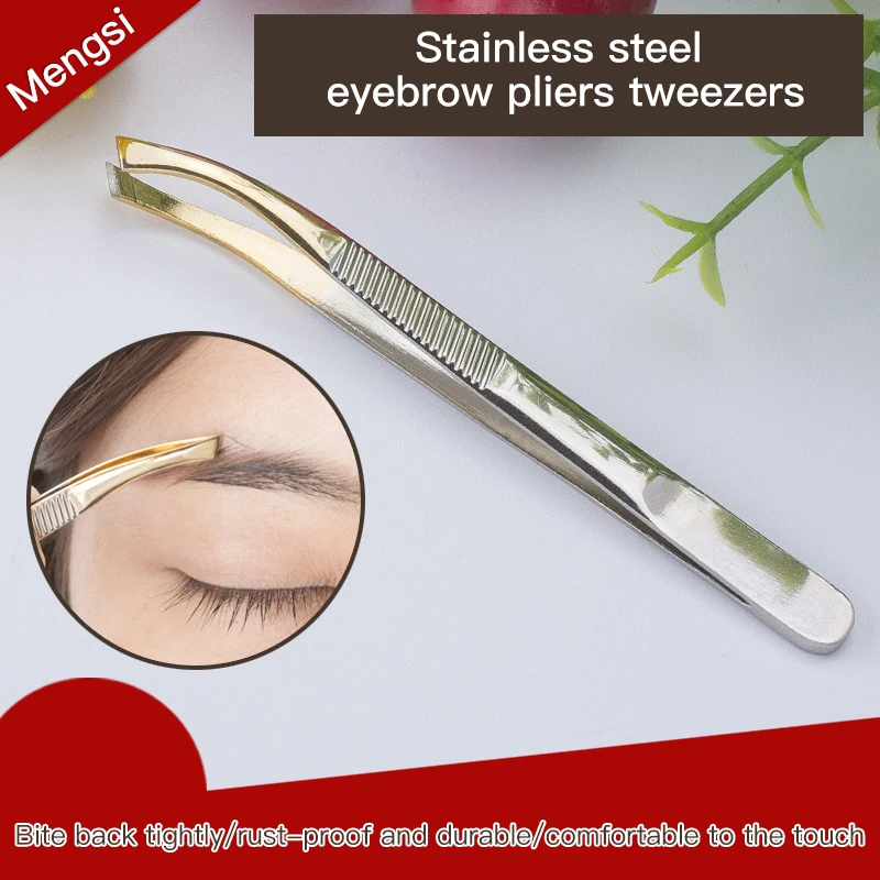 

Professional Eyebrow Tweezers Sharp Slanted Facial Hair Remover Clip Makeup Eyebrow Trimming Clip Stainless Steel Plucking Clip
