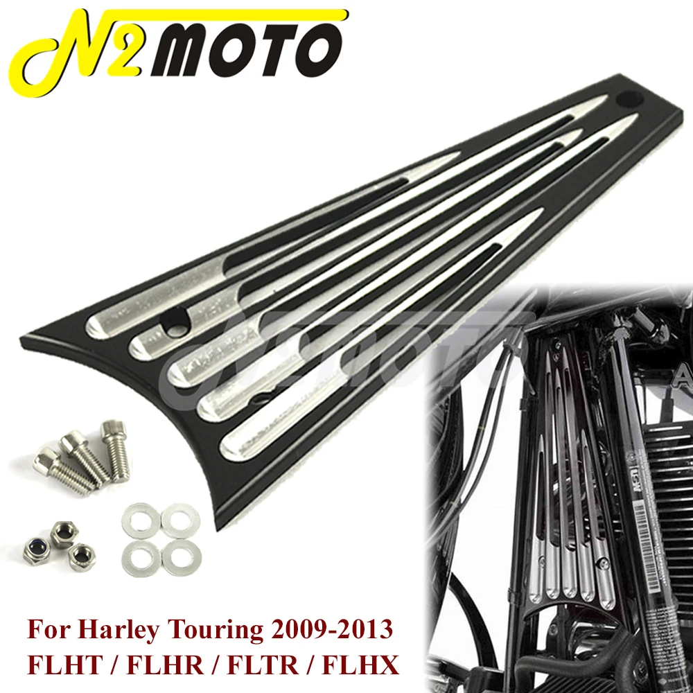 Черная защитная решетка радиатора для мотоцикла Harley Touring Road King Street Glide FLHT FLHX 2009-2013