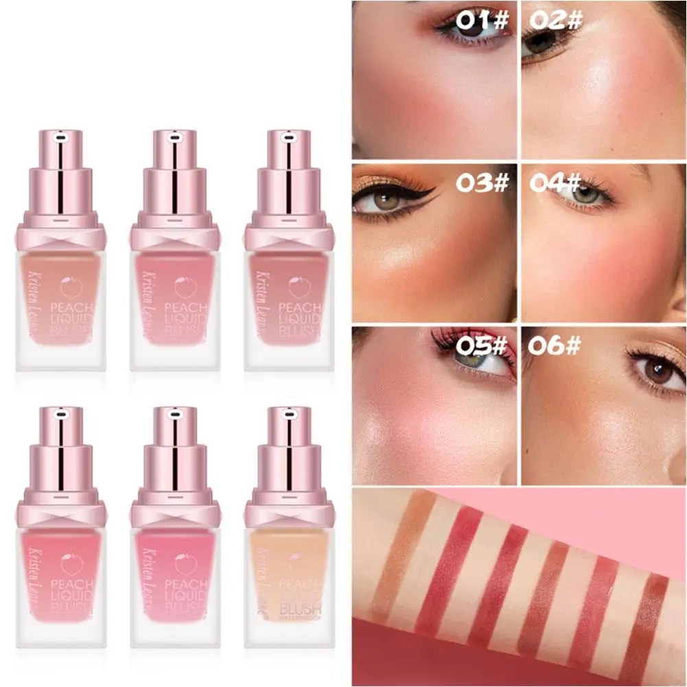 

Liquid Blush Face Blusher 4 Color Natural Rouge Long-lasting Makeup Blush Peach Contouring Cosmetics for Facial H2J6
