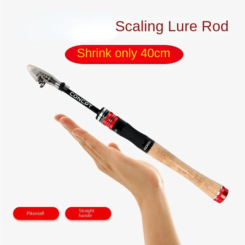 

New Telescopic Upgrade Fishing Rod Portable Carbon Wooden Carp Pole Tackle1.75-1.85m Striped Bass Outdoor Fishing Accessories