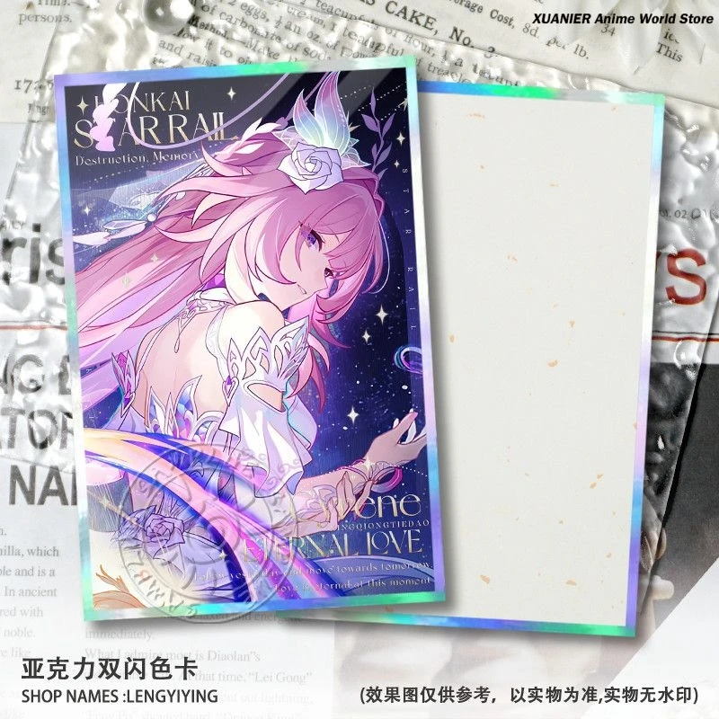 Фото Аниме Cyrene Anaxa акриловая цветная бумага игра Honkai: Star Rail Laser Shikishi косплей двойная вспышка орнамент фирменная карта №4