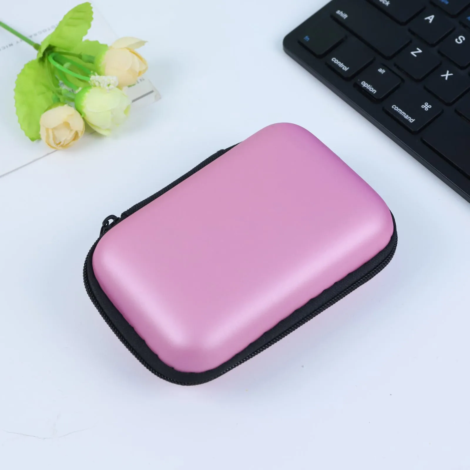 

Headset Case Storage Bag Wireless Headphones Portable Earphone Storage Bag Zipper Charing Cable Box Mini Carrying Case