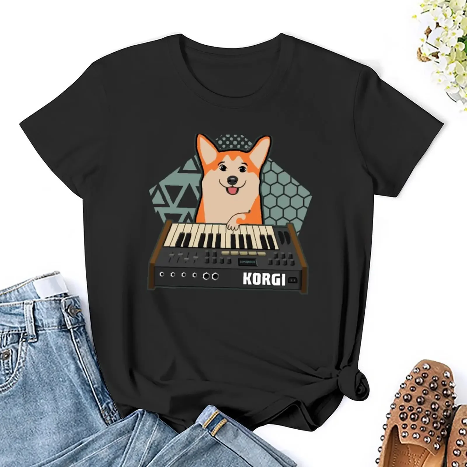 Забавный фанат синтезатора KORGI Corgi Dog Lover футболка таможенный дизайн своей