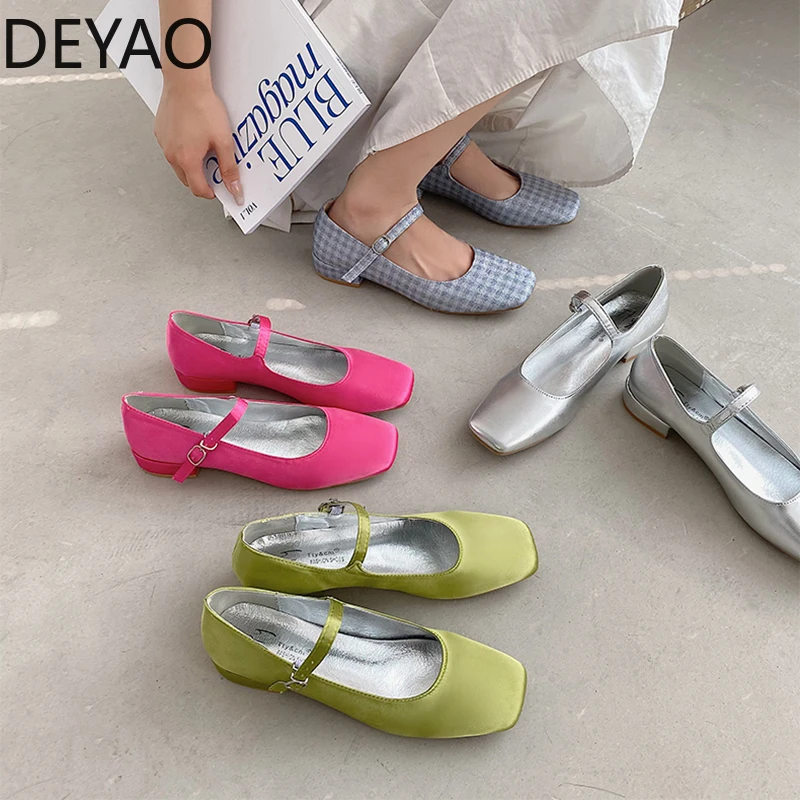 

Mary Jane Shoes Single Shoes Women Pumps Fashion Buckle Round Toe Casual Female Shallow Flats British Style Woman Leather Shoe
