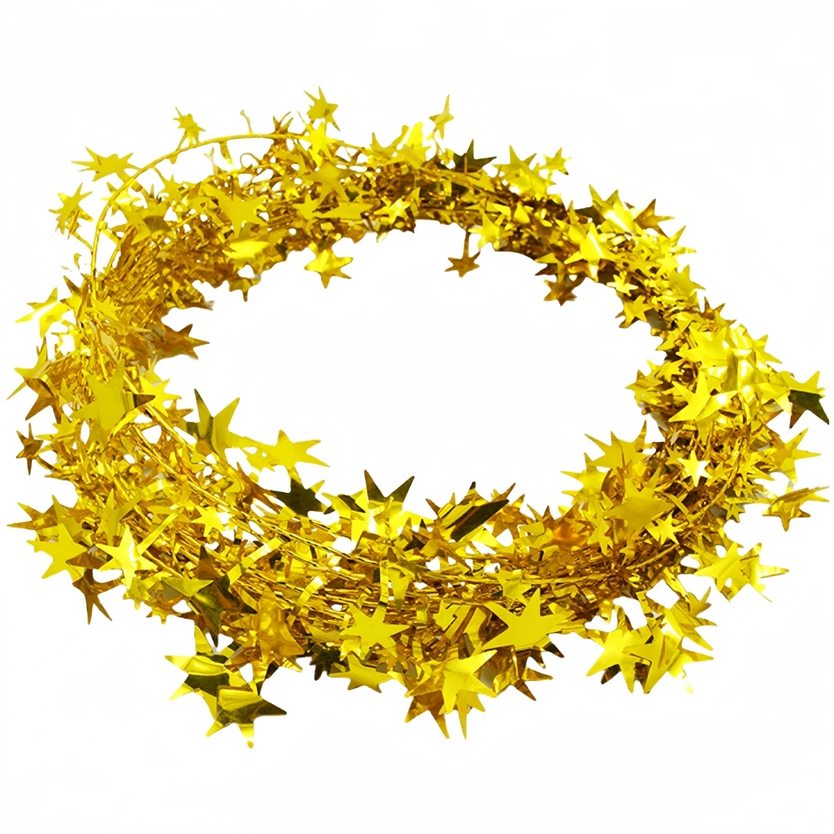 Декоративная гирлянда со звездами из проволоки с мишурой 7 5 м для рождественской