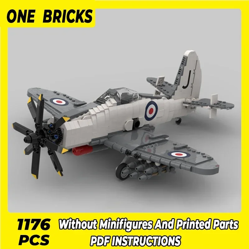 Модель военного самолета Moc строительные кирпичи масштаб 1:35 технологические