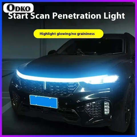 Автомобильная светодиодная лента на капоте для Opel Astra G H J K GTC Vectra B C GTS дневные ходовые огни DRL, аксессуары для ламп сканирования запуска