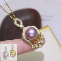 meibapj 11 12mm big natural freshwater pearl flower pendant necklace 925 sterling silver fine party jewelry for women