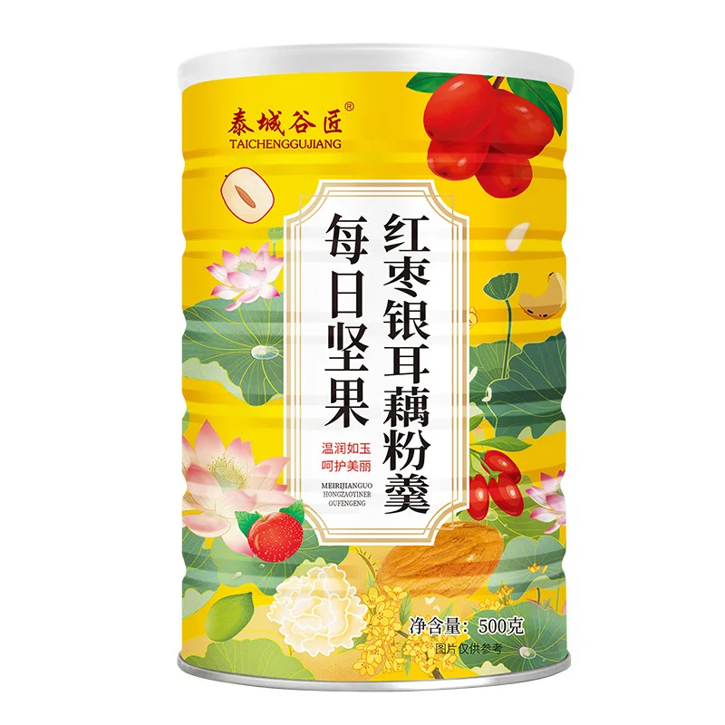

China Red dates, tremella, nuts, lotus root soup, starch soup 500g / can No Teapot