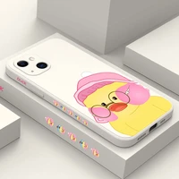 cute little duck phone case for iphone 13 12 11 pro max mini x xr xs max se2020 8 7 plus 6 6s plus cover