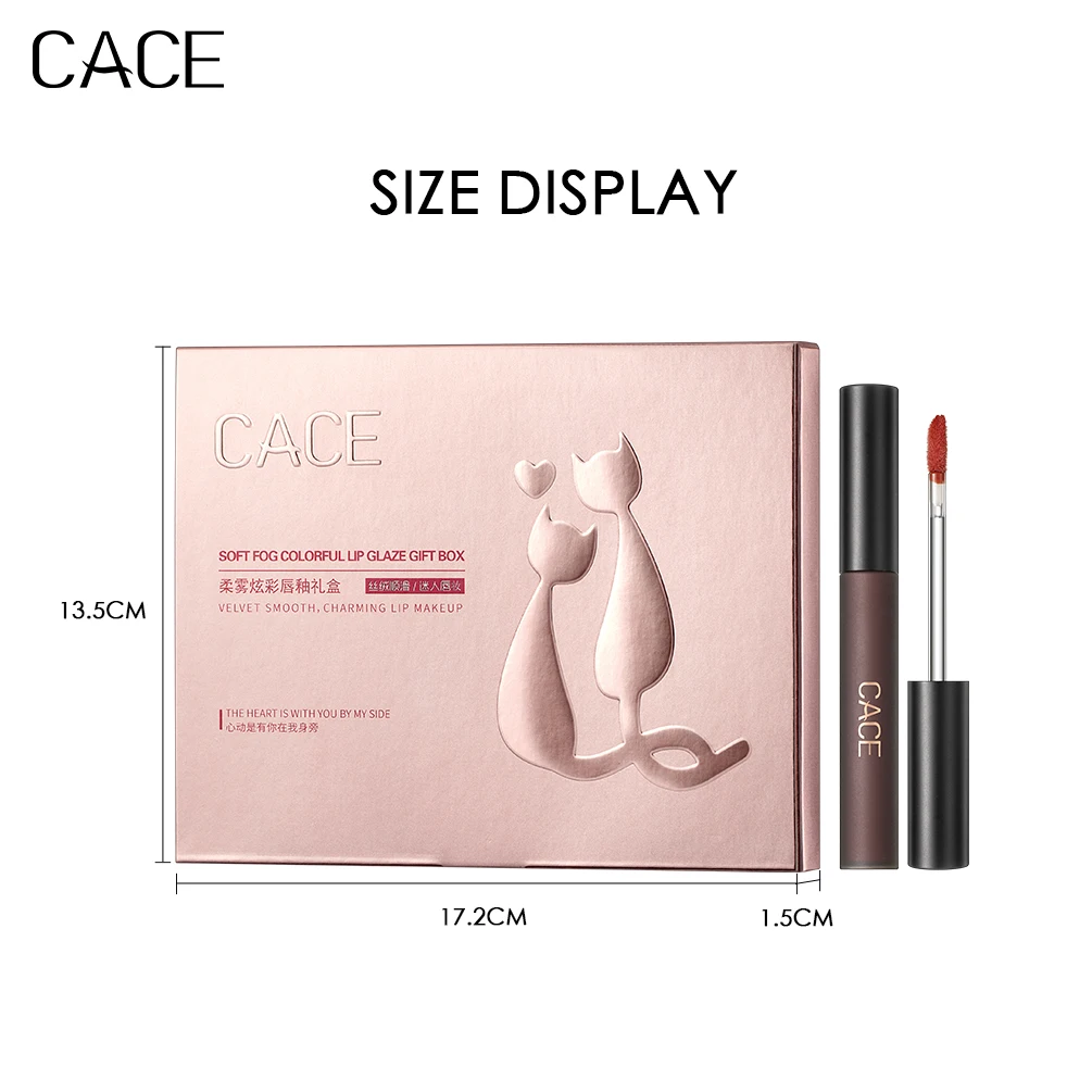 CACE 4 шт. набор блесков для губ матовый красный оттенок макияжа долговечная водная