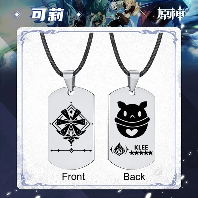 

Ожерелье Genshin Impact из нержавеющей стали, аниме фигурка игры Zhongli Klee Venti Keqing, подвеска в виде автомобиля
