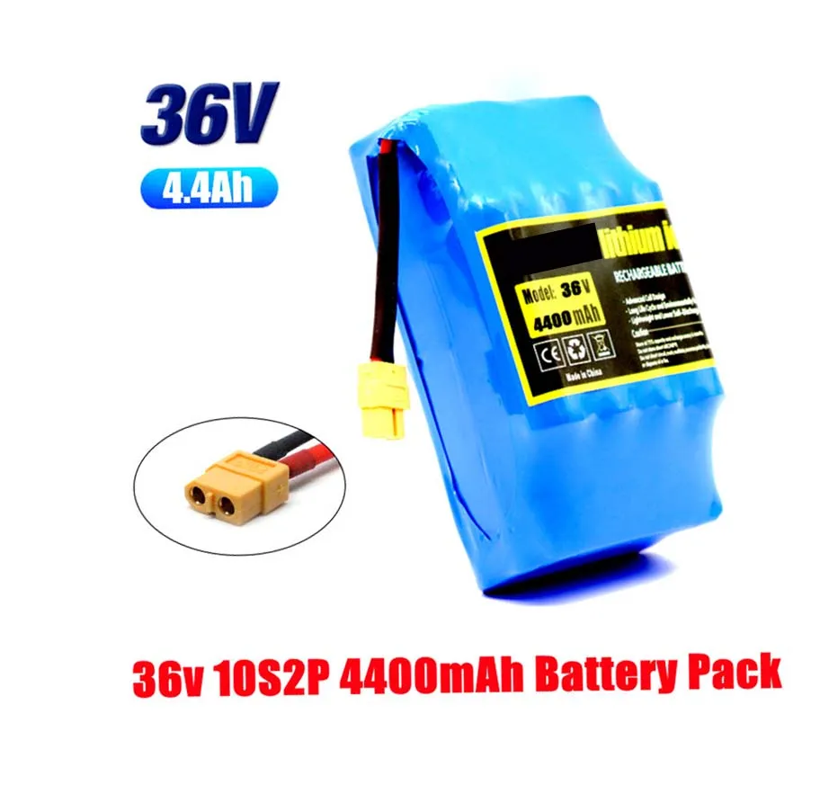 

HoverBoard 36V 4400mAh 18650 Rechargeable Lithium ion Battery Pack Batteries for Electric Self Balancing Scooter Unicycle New