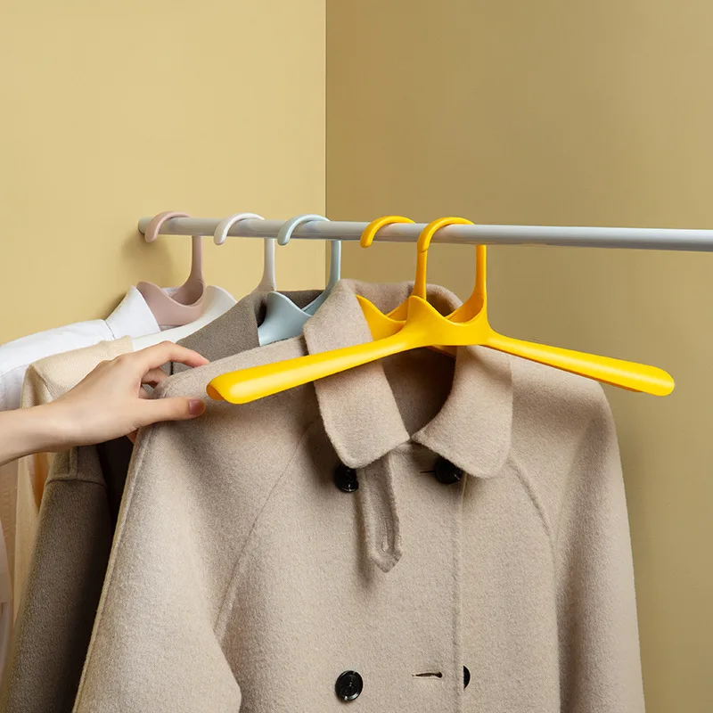 

5pcs Plastic Hangers 42cm Adult Wide Shoulder Non-slip No Trace Clothes Scarf Coats Drying Racks Home Wardrobe Storage Racks