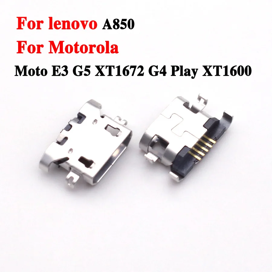 100 шт. Micro USB 5-контактный тяжелый разъем 1 27 мм для зарядного порта lenovo A850 Motorola Moto E3 G5