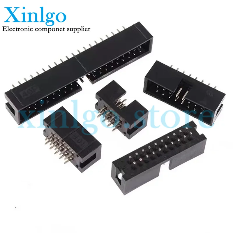 

10PCS DC3 JTAG ISP Socket 2.54mm IDC Box Header Connector 6P/8P/10P/14P/16P/20P/30P/34P/40P Double Row Straight