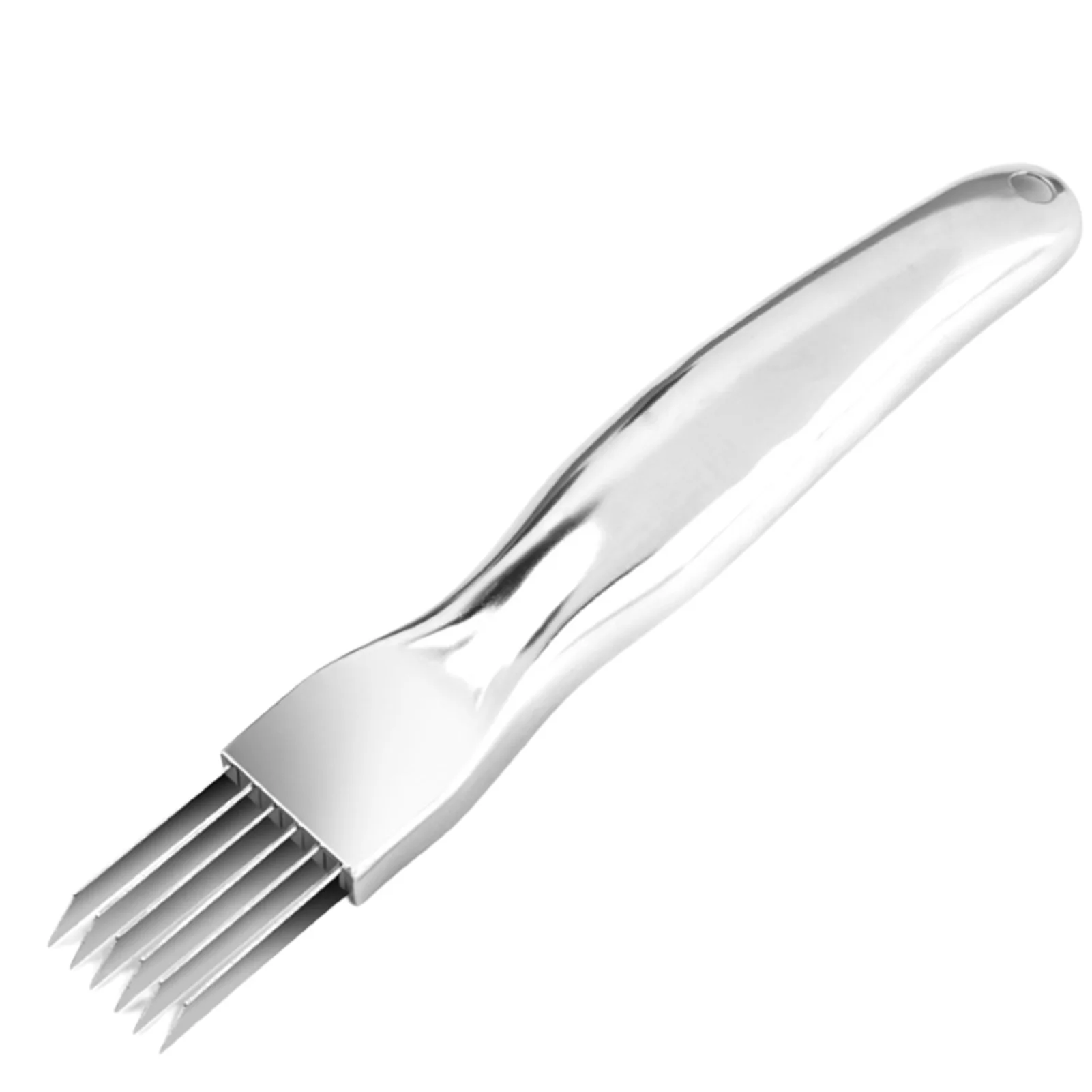 

Scallion Cutter With 6 Blades 304 Stainless Steel Vegetable Onion Garlic Shred Silk Knives With Curved Handle Easy-to-Clean