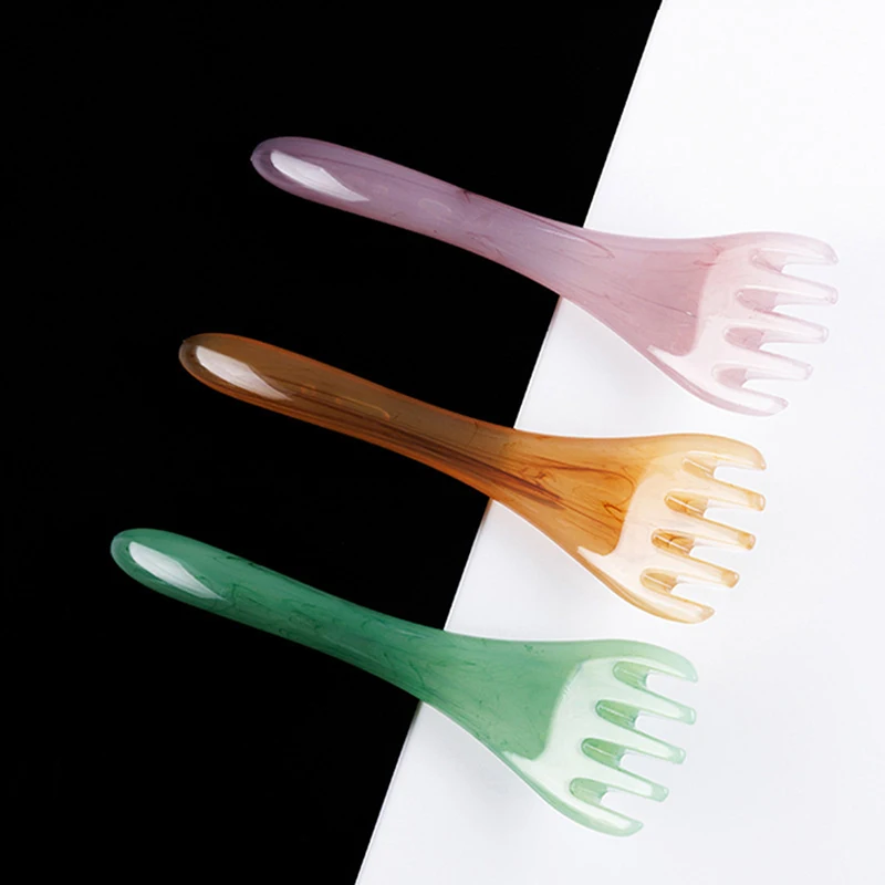 

Resin Head Massager Scalp Gua Sha for Body Neck Leg Massage Five-claw Head Scraping Stick Massage Scraping Claw Massage Visage