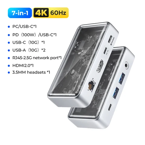 ORICO Metallic USB C 10GBPS Docking Station 4K60Hz HDMPATIBILE USB 3.0 Adattatore RJ45 per Accessori per laptop MacBook Pro