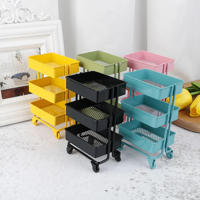 

NewDollhouse Miniature Furniture Shelf Bookshelf With Wheels Storage Display Rack Dollhouse Furniture Accessories 135x74x98mm