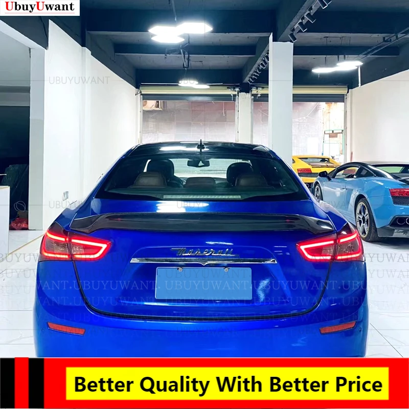 

Rear Genuine Carbon Fiber Rear Roof Lip Spoiler For 2014 - 2019 Maserati Ghibli 3.0T S Q4 Auto Accessories Car Styling