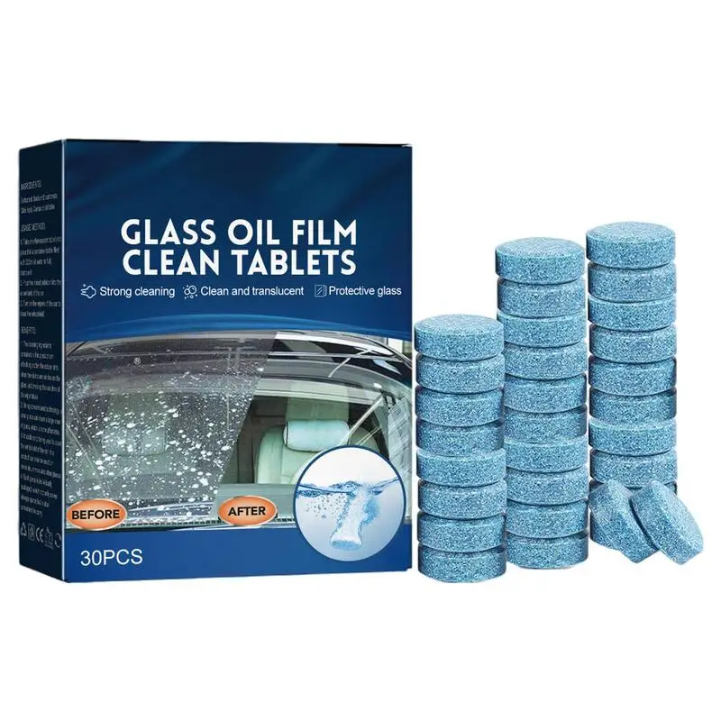 

Car Degreasing Film Wiper Essence Effervescent Tablets 30Pcs Solid Cleaner Car Windscreen Glass Cleaning Car Accessories