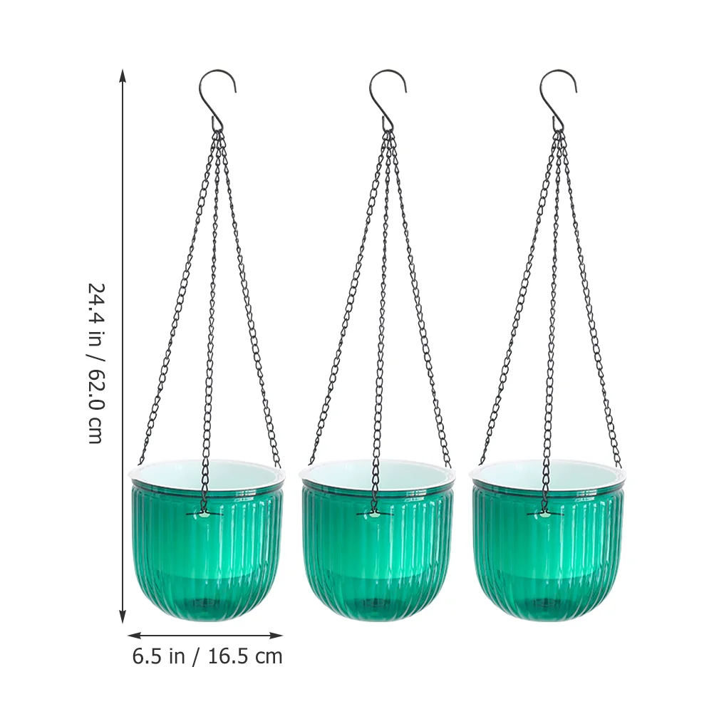 

3 Pcs Hydroponics Flowerpot Plastic Pots Outdoor Rose Planter Hanging Baskets