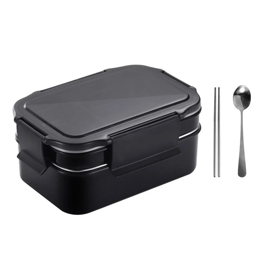 

Box Bento Lunch Stainless Steel Insulated Thermal Compartment Containers Stackable Metal Tiffin Snack Container Lid Carrier