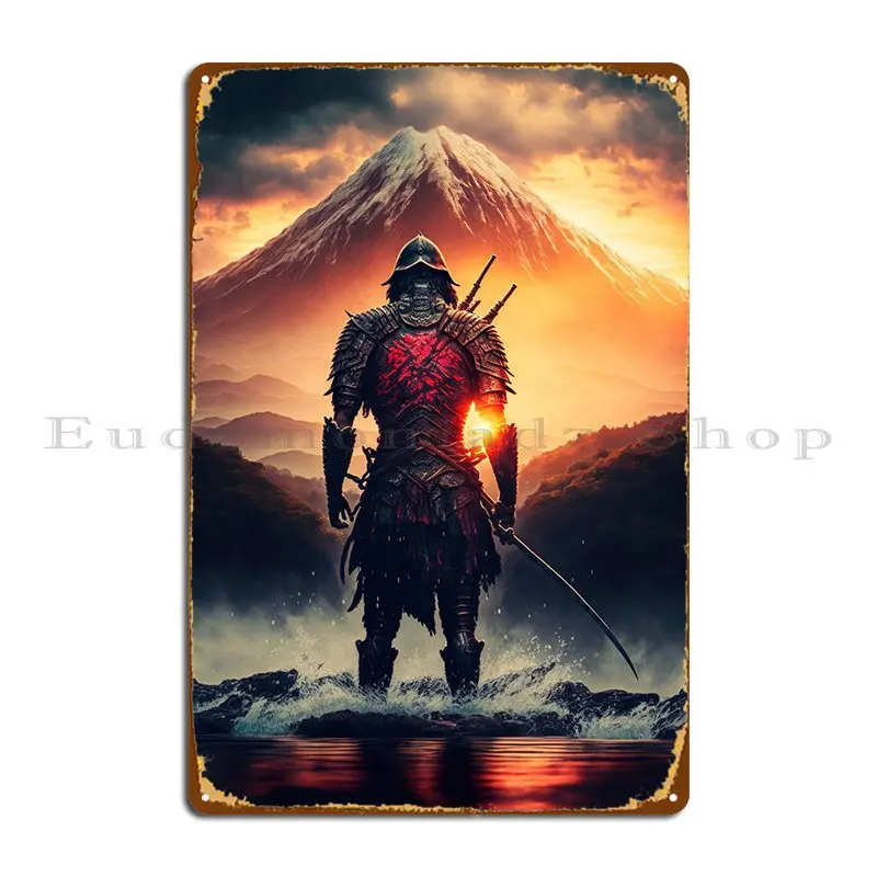 

Металлические знаки самурайского воина, создание ржавчины, Настенный декор, дизайн Жестяная Табличка на гараж постер