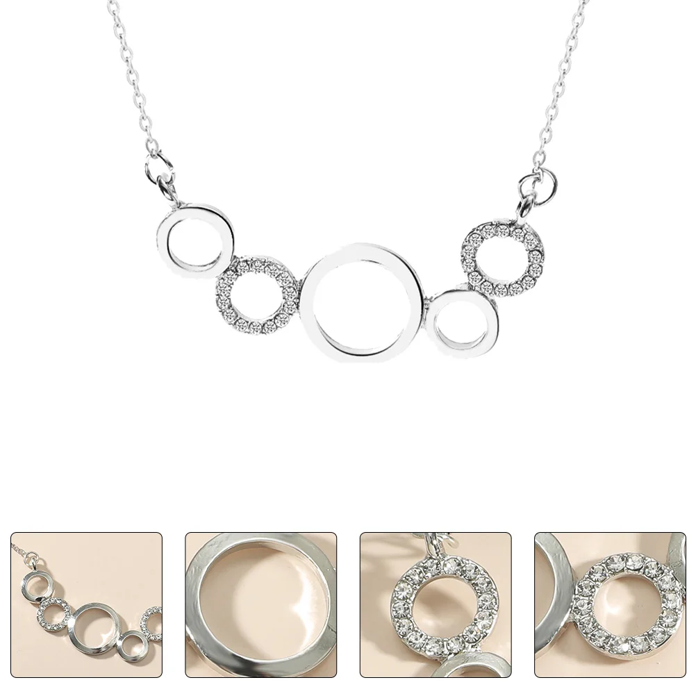 

Necklace Pendant Jewelry Cute Ring Wedding Party Gift Favorfashionrelationship Rhinestone Gifts Chain Charms Metal Circle Girl