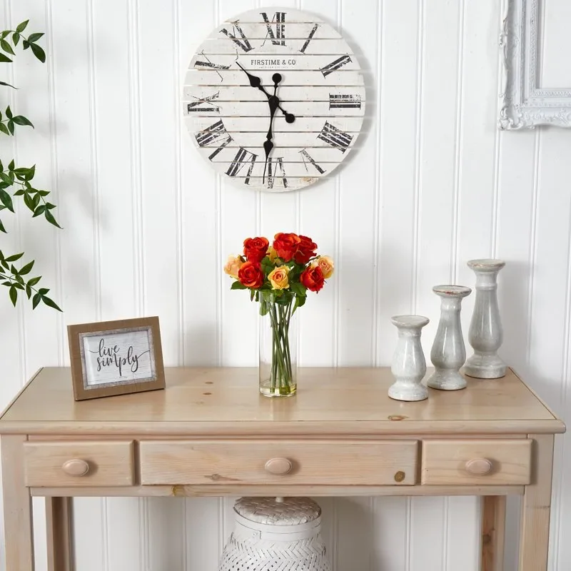 

Vibrant Blooming Flowers Exquisite Multicolor Vibrant Artificial Flower Arrangement for Home Decor with Glass Vase, Blooming Flo