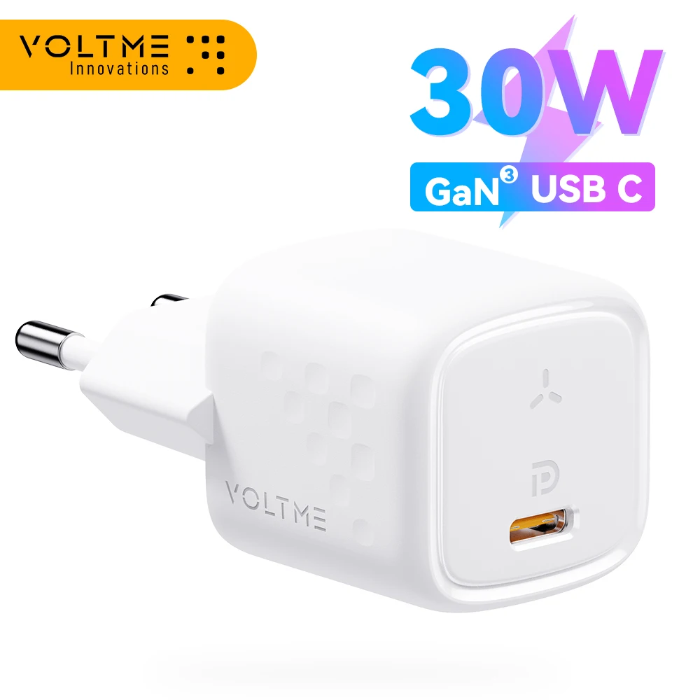 

VOLTME Mini 30W GaN III Charger Type C PD USB C Charger Fast Charging For iPhone 13 12 Pro Max 11 MacBook Laptop Carregador