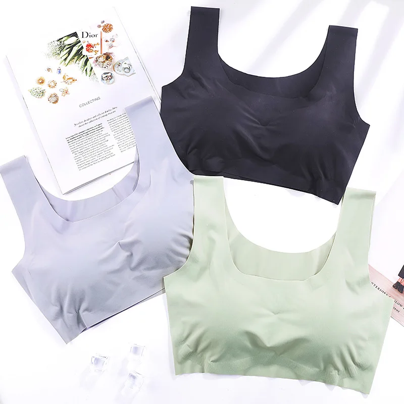

Women's Underwear Seamless Ice Silk Wireless Summer Ultra-Thin Tank Top Bra