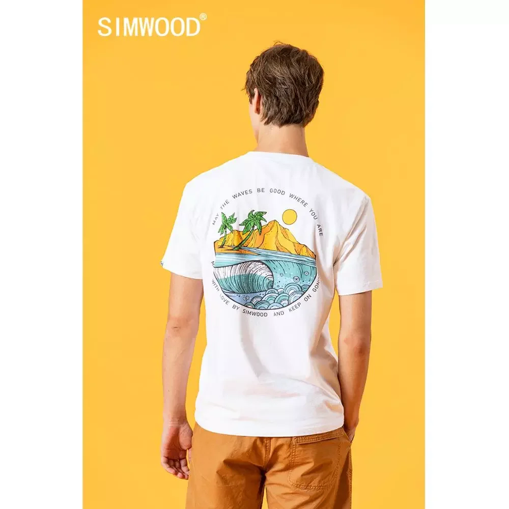 

NEW IN 2022 summer new t-shirt men island print holiday tops fashion 100% cotton causal tshirt thin breathable plus size tees