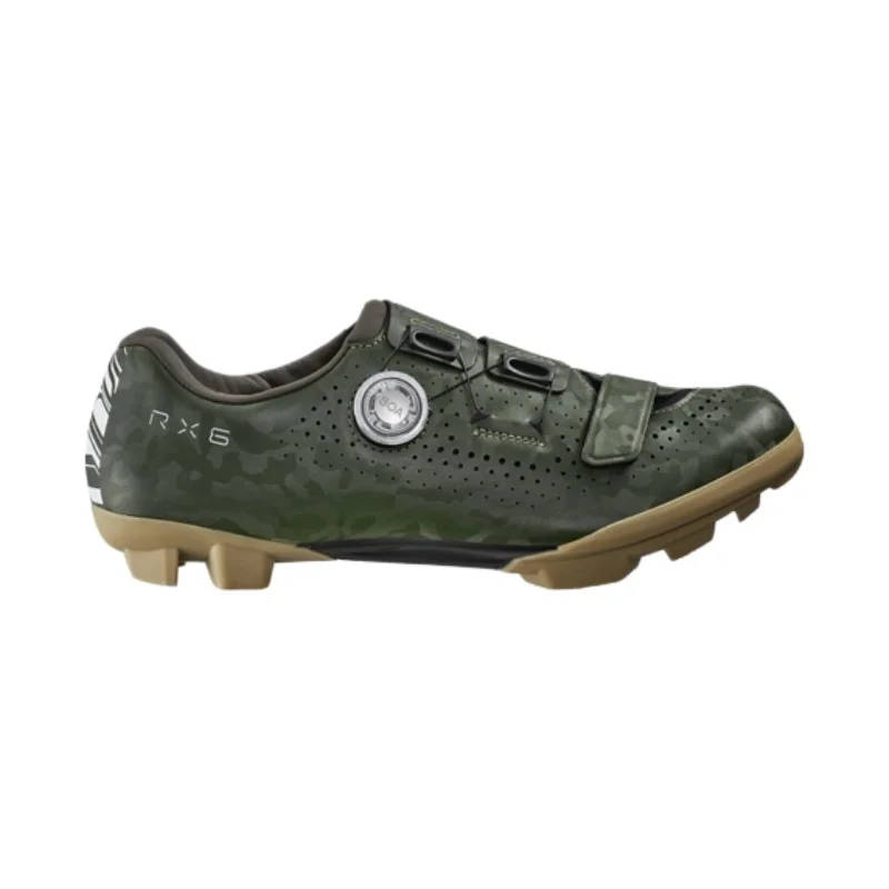 Фото Велотуфли Shimano SH-RX600 GRAVEL с усиленной карбоновой подошвой SPD, цвета: черный/черный, широкие/серебристые/зеленые, оригинал №5
