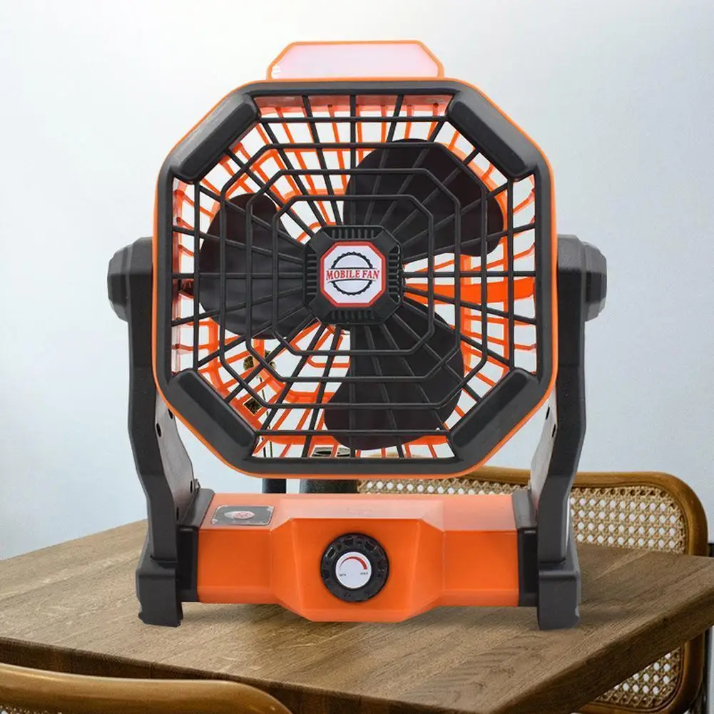 

USB Rechargeable Camping Fan with LED Lantern 1200mAh Battery Operated Powered Personal Fan for Desk Outdoor Cooling X20 I5P6