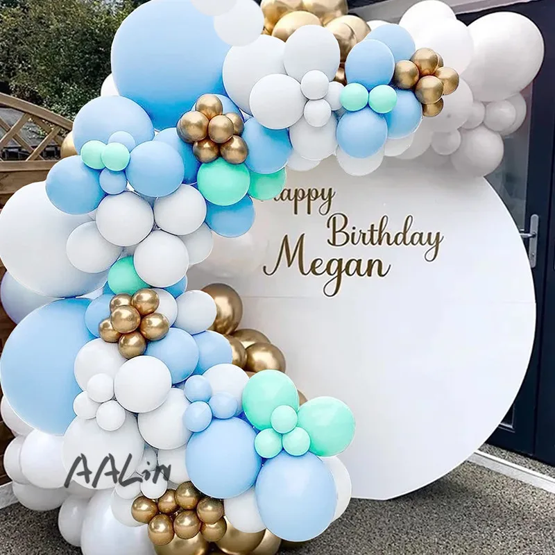 

Blue Balloon Garland Arch Kit Wedding Gender Reveal Party Baby Shower Foil Baloons for Birthday Decor Boy Decorative Supplies