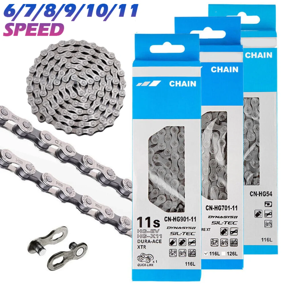 Chain For Shimano 6/7/8/9/10/11 Speed Mtb Road Bike Chains Quick Link Cn-hg53/hg54/hg701/hg901 Cycling Parts