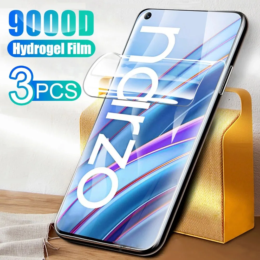 

3PCS Hydrogel Film For Realme Narzo 30 50 Pro 30A 50A 50i Protective Film For Realme X50 X7 X2 Pro GT Neo 2 3 3T Master Film