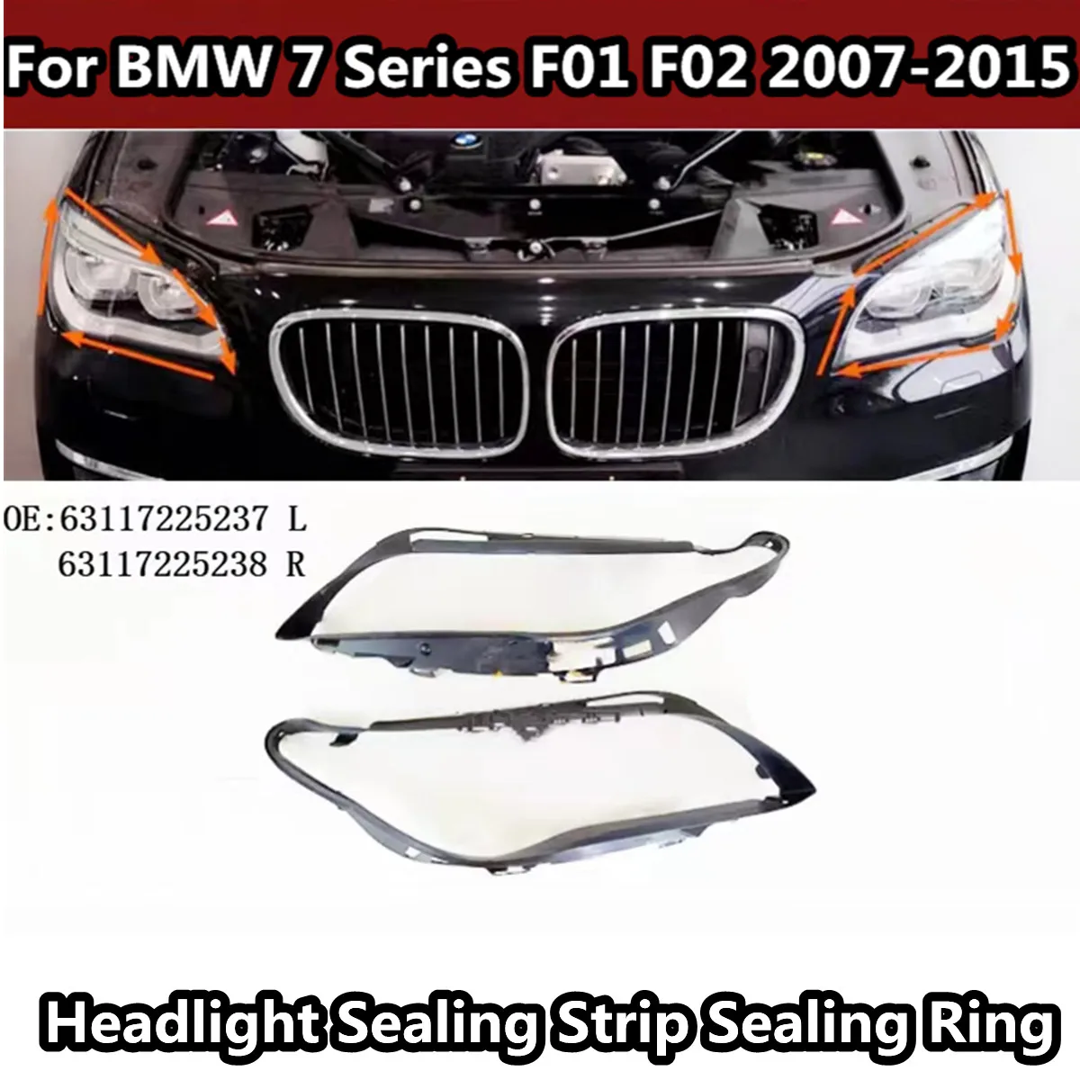Уплотнительное кольцо для фар BMW серий 7 F01 F02730 740 750 760 2007-2015 63117225237 63117225238