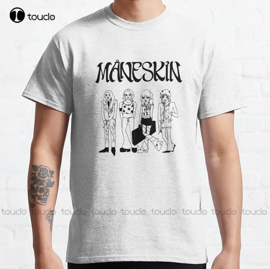 

Maneskin Doodle Måneskin Classic T-Shirt Gym Shirt Custom Aldult Teen Unisex Digital Printing Tee Shirt Fashion Funny New Xs-5Xl