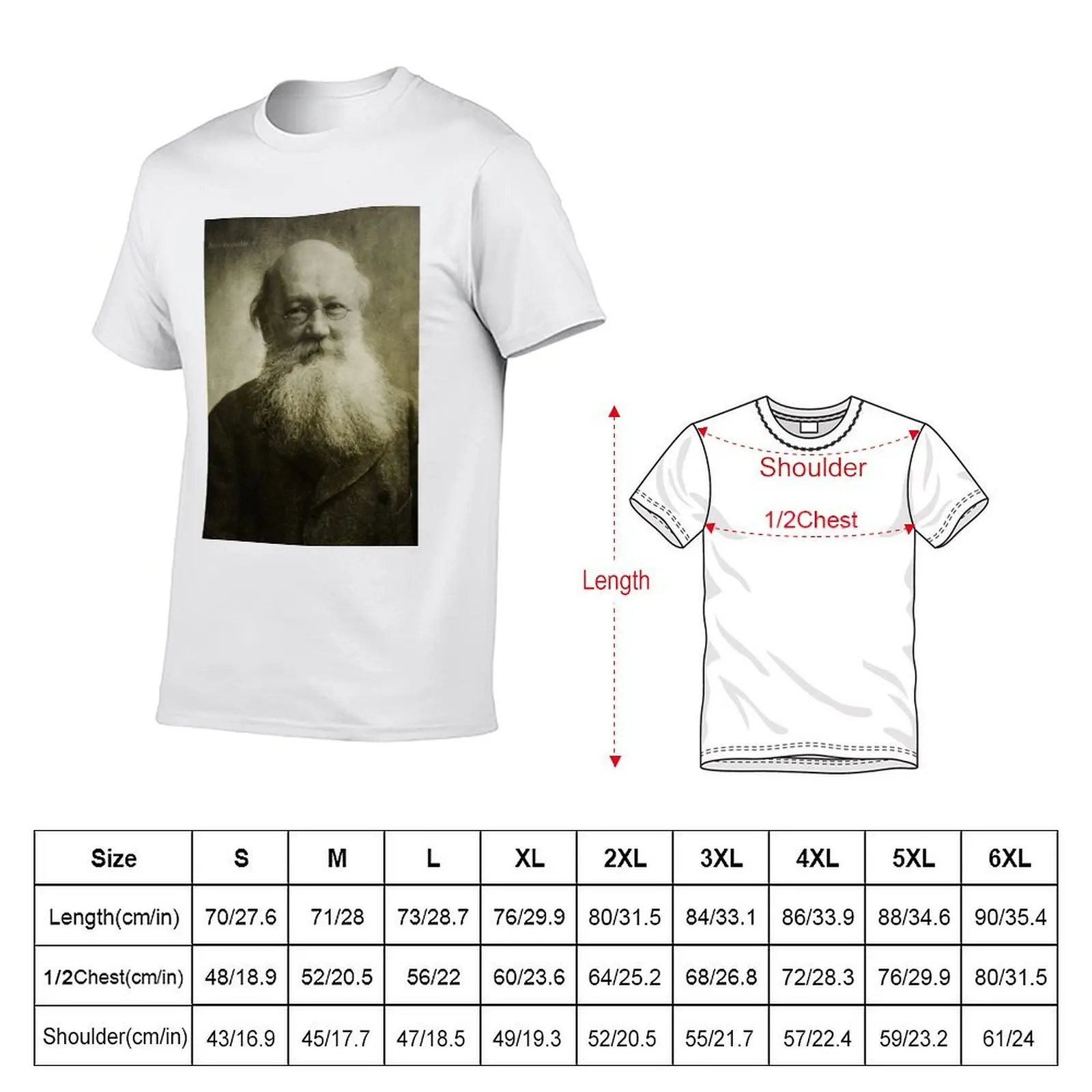 Фото Футболка Peter Kropotkin, мужская футболка с графическим принтом, футболка с изображением Питера Кропоткина. №2